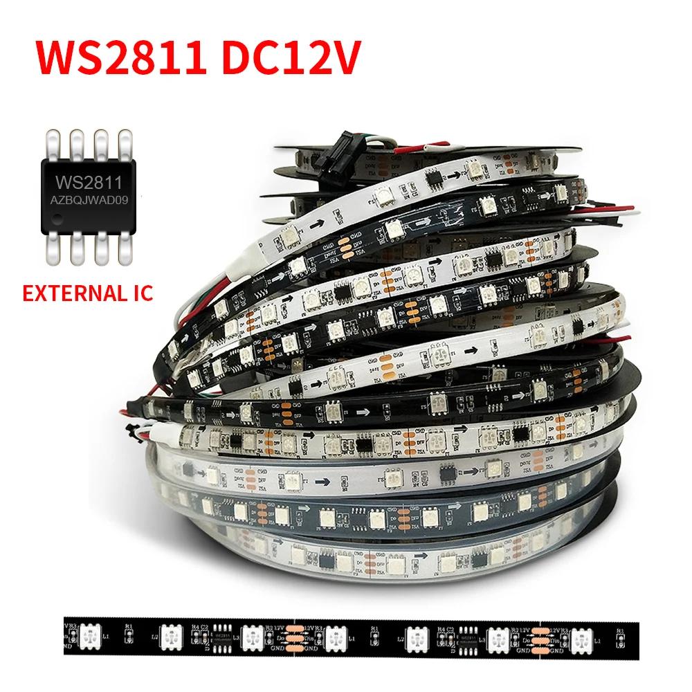5050 RGB LED Ʈ , SMD ּ   SPI 30 60LED, ܺ 1 IC  3 LED,  Ϲ LED , WS2811 DC12V